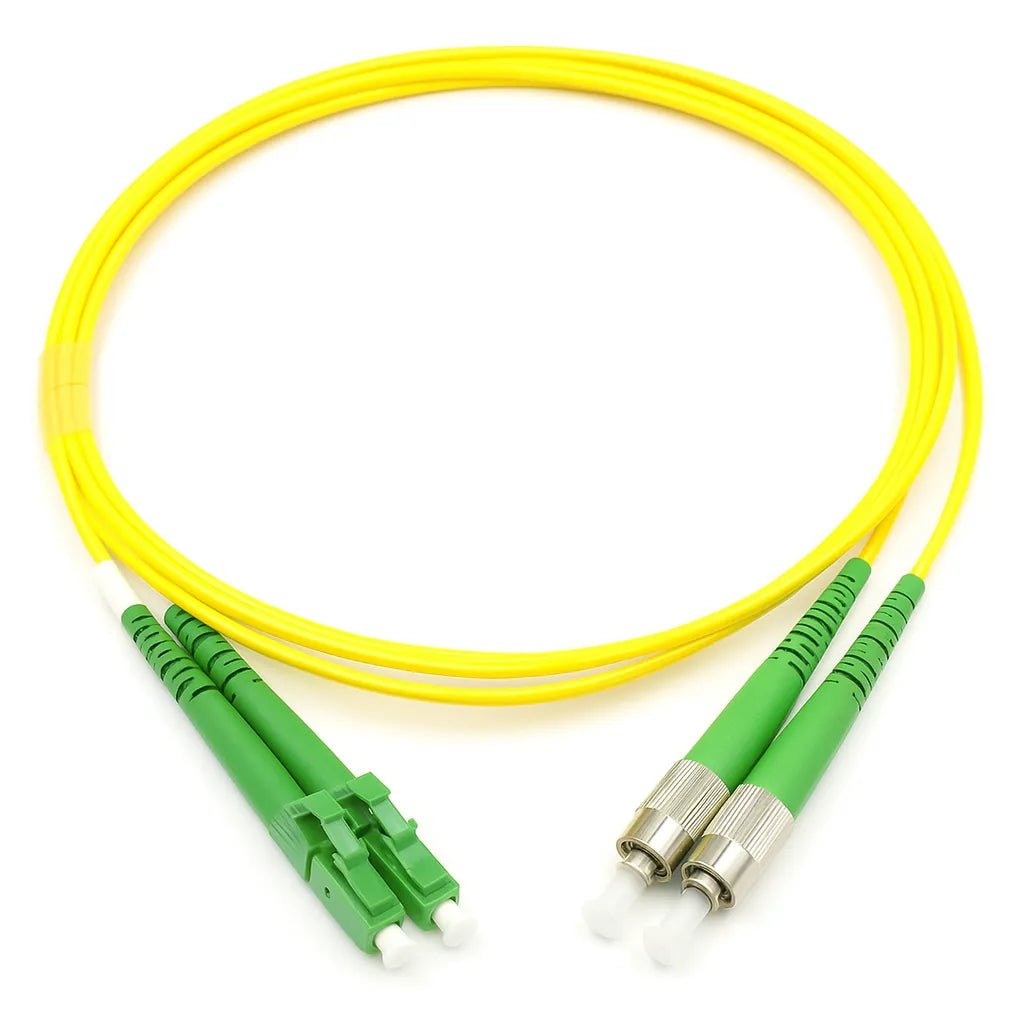 Fiber Optic Jumper / Cable LC APC to FC APC Singlemode Duplex