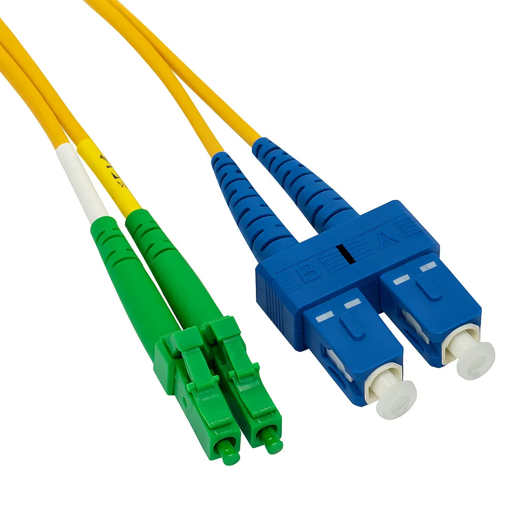 Fiber Optic Jumper Cable LC APC to SC UPC Singlemode Duplex
