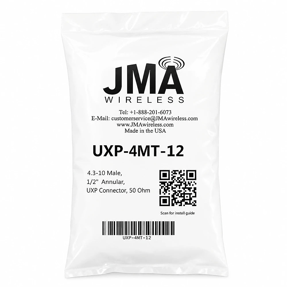 JMA Wireless UXP-4MT-12 RF Connector for 1/2 Annular Cable, 4.3-10 Male Torque, 50 Ohm