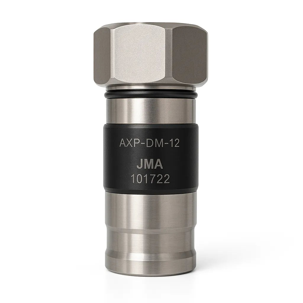 JMA AXP-DM-12 7-16 DIN Male Connector for 1/2” Annular Cable – Low PIM, DC–6 GHz for AT&T and T-Mobile