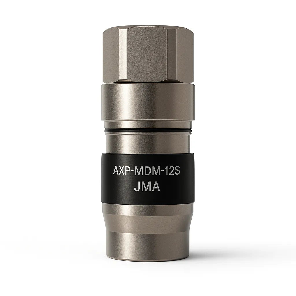 JMA AXP-MDM-12S — 4.1-9.5 Mini DIN Male Connector (1/2” Superflex) — AT&T & T-Mobile Compatible
