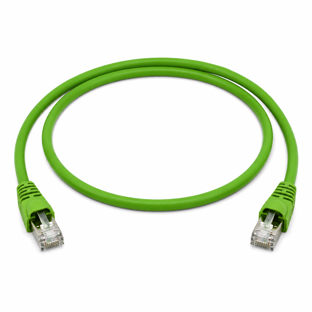 Telegärtner Cat6A RJ45 S/FTP Shielded PVC Ethernet Patch Cord Green
