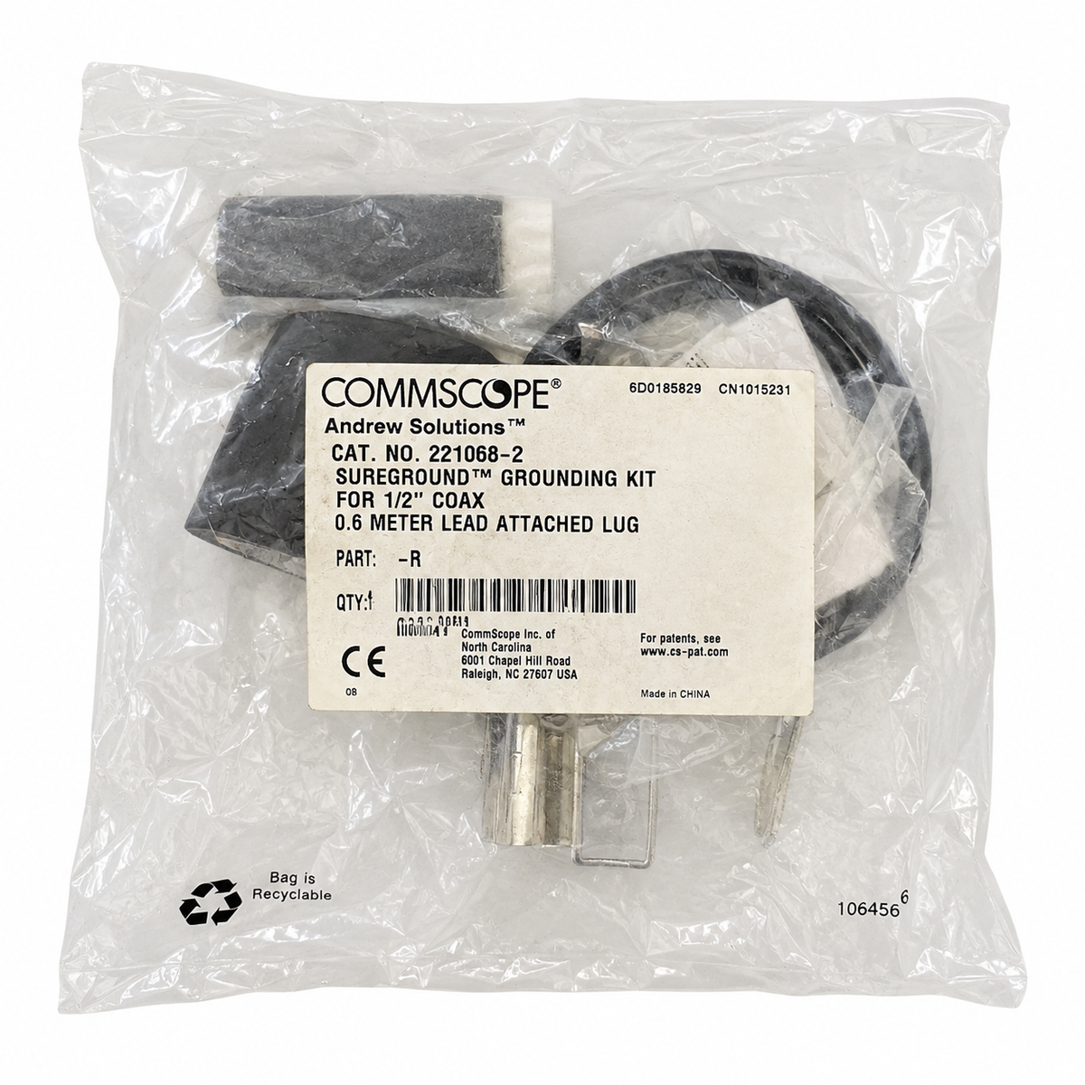 CommScope SureGround SG12-06B2A Grounding Kit for 1/2 in Coax Cable 6 AWG