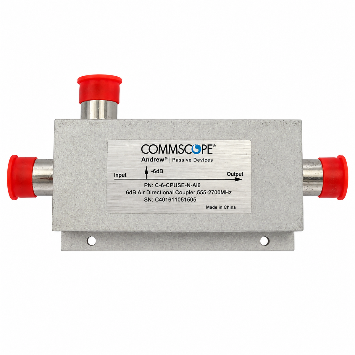 CommScope Andrew C-6-CPUSE-N-Ai6 6 dB Directional Coupler 555–2700 MHz N Female