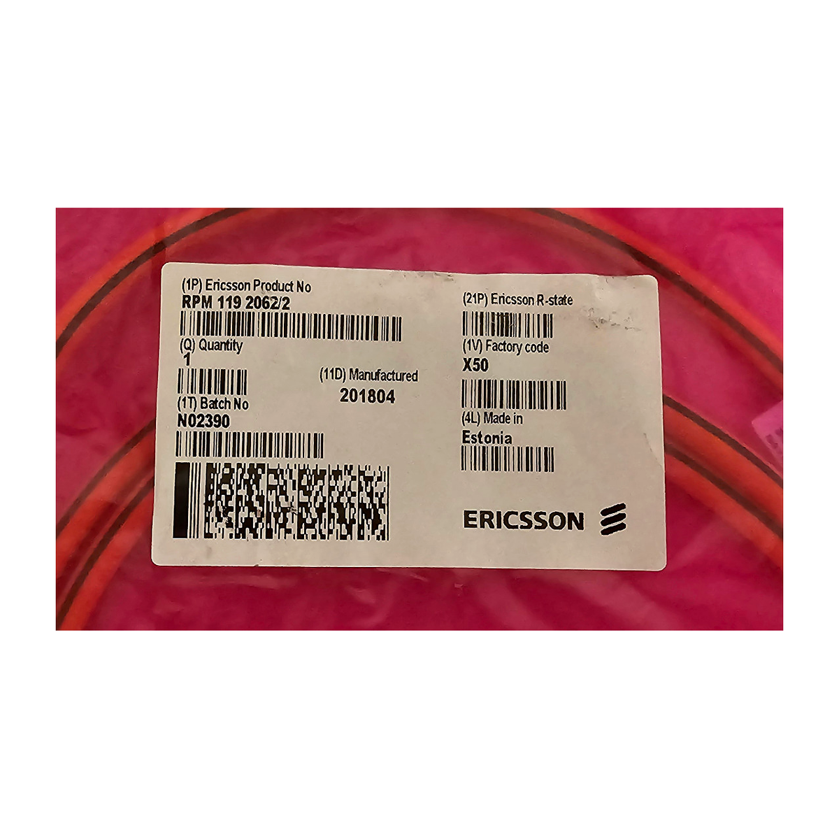 Ericsson RPM 119 2062/2 Grounding Cable 16mm² 2m Dual M6 Lug