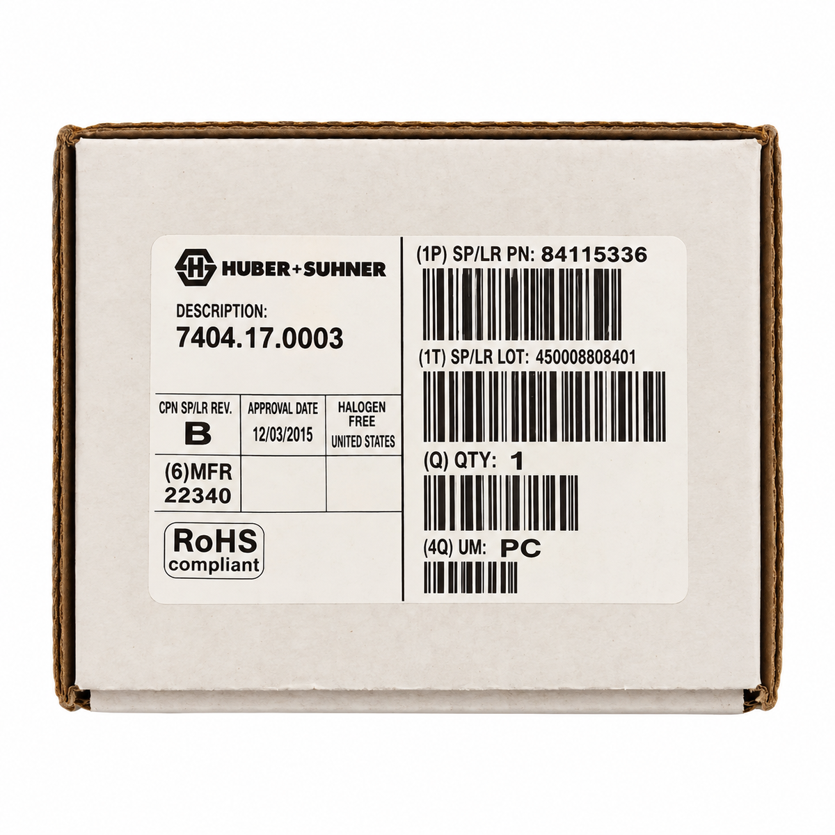 Huber+Suhner 7404.17.0003 3 dB Hybrid Coupler 694–2700 MHz N Female Low PIM