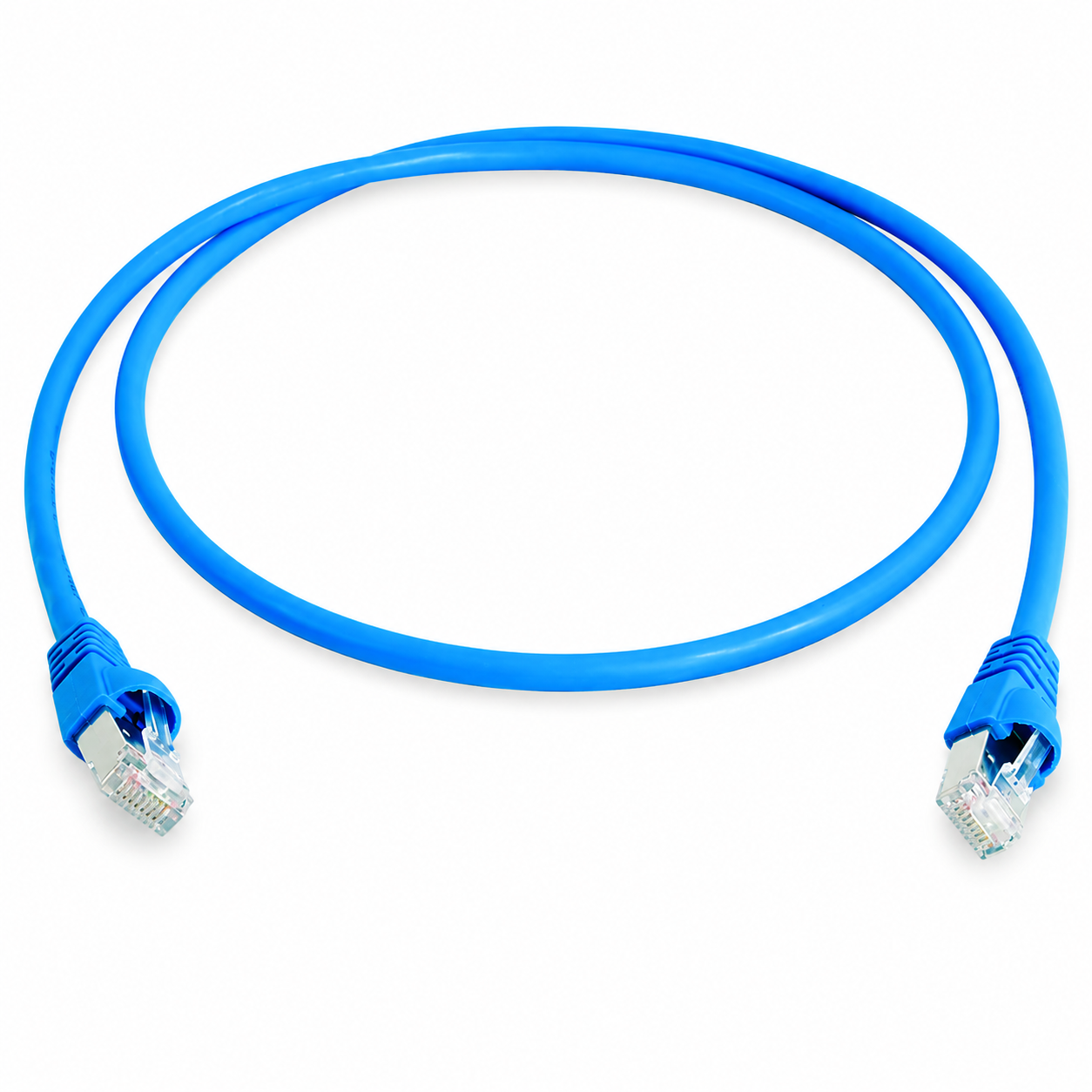 Telegärtner Cat6A RJ45 S/FTP Shielded LSZH Ethernet Patch Cord Blue