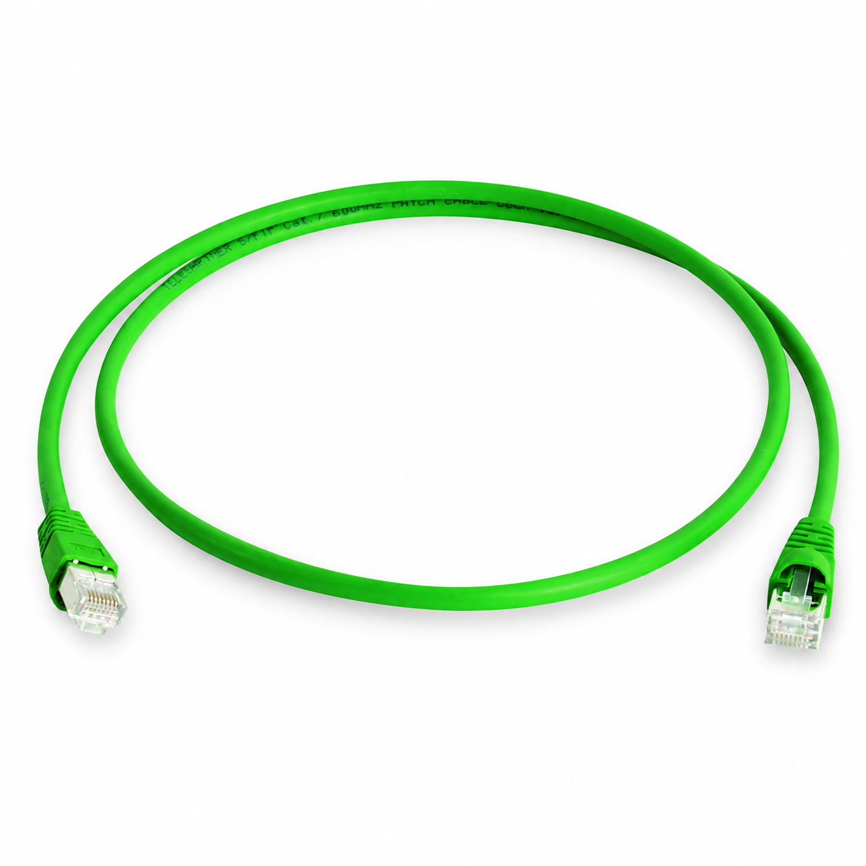 Telegärtner Cat6A RJ45 S/FTP Shielded LSZH Ethernet Patch Cord Green