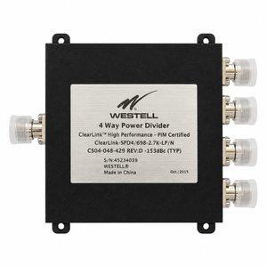 Westell ClearLink CS04-048-429 4 Way Low PIM Power Divider 698–2700 MHz 50W N Female